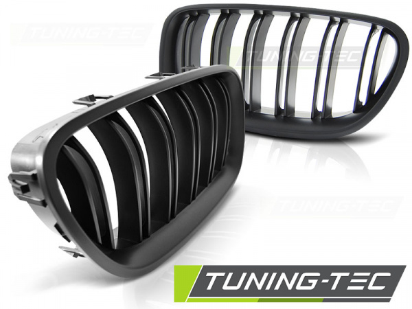 Upgrade Sportgrill Nieren für BMW 5er F10/F11 Limousine/Touring 10-16 matt schwarz Doppelsteg Design